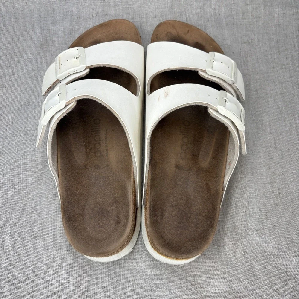 Papillio by Birkenstock Arizona Platform Sandals White Birko-Flor EU 39 US 8-8.5